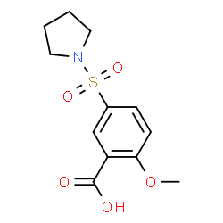 ChemSpider 2D Image | 2-Methoxy-5-(pyrrolidinesulphonyl)benzoic acid | C12H15NO5S