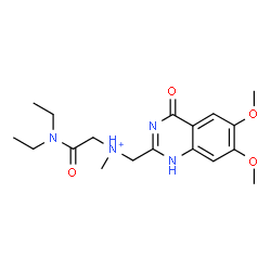 ChemSpider 2D Image | 2-(Diethylamino)-N-[(6,7-dimethoxy-4-oxo-1,4-dihydro-2-quinazolinyl)methyl]-N-methyl-2-oxoethanaminium | C18H27N4O4