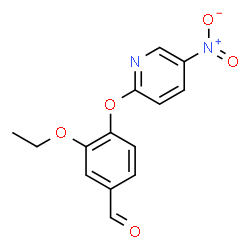 ChemSpider 2D Image | 3-ethoxy-4-((5-nitropyridin-2-yl)oxy)benzaldehyde | C14H12N2O5