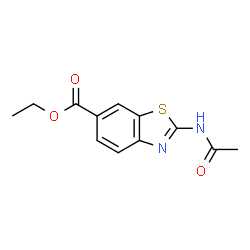 ChemSpider 2D Image | Ethyl 2-acetamido-1,3-benzothiazole-6-carboxylate | C12H12N2O3S