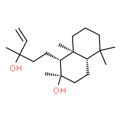 ChemSpider 2D Image | (1R,2R,4aS,8aS)-1-(3-Hydroxy-3-methyl-4-penten-1-yl)-2,5,5,8a-tetramethyldecahydro-2-naphthalenol | C20H36O2