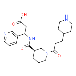 ChemSpider 2D Image | 3-[({(3R)-1-[3-(4-Piperidinyl)propanoyl]-3-piperidinyl}carbonyl)amino]-3-(3-pyridinyl)propanoic acid | C22H32N4O4