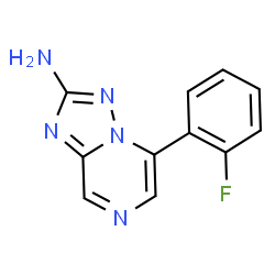ChemSpider 2D Image | 5-(2-Fluorophenyl)[1,2,4]triazolo[1,5-a]pyrazin-2-amine | C11H8FN5