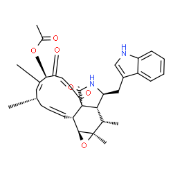 ChemSpider 2D Image | (4S,5Z,7R,11aR,14S,14aR,15aR,16aS,16bR)-14-(1H-Indol-3-ylmethyl)-4,6,15,15a-tetramethyl-8,11,12-trioxo-4,7,8,11,12,13,14,14a,15,15a,16a,16b-dodecahydro-3H-cyclotrideca[d]oxireno[f]isoindol-7-yl acetat
e | C34H38N2O6