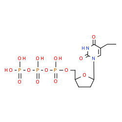 ChemSpider 2D Image | Triphosphoric acid, mono[[5-(5-ethyl-3,4-dihydro-2,4-dioxo-1(2H)-pyrimidinyl)tetrahydro-2-furanyl]methyl] ester | C11H19N2O13P3
