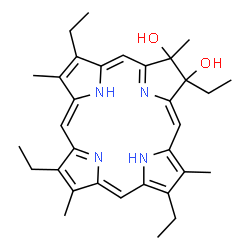 ChemSpider 2D Image | 2,7,12,17-Tetraethyl-3,8,13,18-tetramethyl-2,3-dihydro-2,3-porphyrindiol | C32H40N4O2