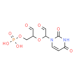 ChemSpider 2D Image | 2-[1-(2,4-Dioxo-3,4-dihydro-1(2H)-pyrimidinyl)-2-oxoethoxy]-3-oxopropyl dihydrogen phosphate | C9H11N2O9P