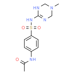 ChemSpider 2D Image | N-{4-[(5-Methyl-1,4,5,6-tetrahydro-1,3,5-triazin-2-yl)sulfamoyl]phenyl}acetamide | C12H17N5O3S