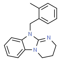 ChemSpider 2D Image | 10-(2-Methylbenzyl)-2,3,4,10-tetrahydropyrimido[1,2-a]benzimidazole | C18H19N3