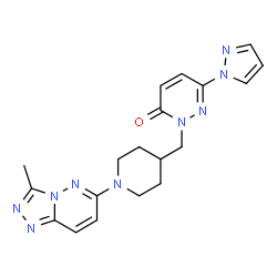 ChemSpider 2D Image | 2-{[1-(3-Methyl[1,2,4]triazolo[4,3-b]pyridazin-6-yl)-4-piperidinyl]methyl}-6-(1H-pyrazol-1-yl)-3(2H)-pyridazinone | C19H21N9O