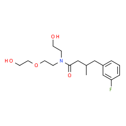 ChemSpider 2D Image | 4-(3-Fluorophenyl)-N-[2-(2-hydroxyethoxy)ethyl]-N-(2-hydroxyethyl)-3-methylbutanamide | C17H26FNO4