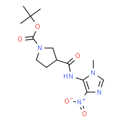ChemSpider 2D Image | 2-Methyl-2-propanyl 3-[(1-methyl-4-nitro-1H-imidazol-5-yl)carbamoyl]-1-pyrrolidinecarboxylate | C14H21N5O5