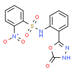 ChemSpider 2D Image | 2-Nitro-N-[2-(5-oxo-4,5-dihydro-1,3,4-oxadiazol-2-yl)phenyl]benzenesulfonamide | C14H10N4O6S