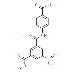 ChemSpider 2D Image | Methyl 3-[(4-carbamoylphenyl)carbamoyl]-5-nitrobenzoate | C16H13N3O6