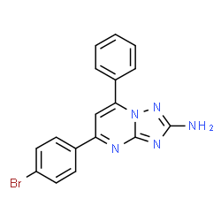 ChemSpider 2D Image | 5-(4-Bromophenyl)-7-phenyl[1,2,4]triazolo[1,5-a]pyrimidin-2-amine | C17H12BrN5
