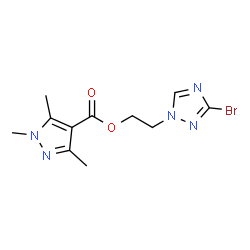 ChemSpider 2D Image | 2-(3-Bromo-1H-1,2,4-triazol-1-yl)ethyl 1,3,5-trimethyl-1H-pyrazole-4-carboxylate | C11H14BrN5O2