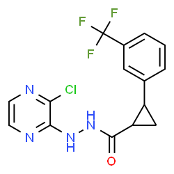 ChemSpider 2D Image | N'-(3-Chloro-2-pyrazinyl)-2-[3-(trifluoromethyl)phenyl]cyclopropanecarbohydrazide | C15H12ClF3N4O