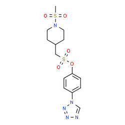 ChemSpider 2D Image | 4-(1H-Tetrazol-1-yl)phenyl [1-(methylsulfonyl)-4-piperidinyl]methanesulfonate | C14H19N5O5S2