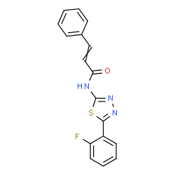 ChemSpider 2D Image | N-[5-(2-Fluorophenyl)-1,3,4-thiadiazol-2-yl]-3-phenylacrylamide | C17H12FN3OS