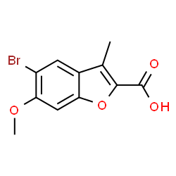 ChemSpider 2D Image | 5-Bromo-6-methoxy-3-methyl-1-benzofuran-2-carboxylic acid | C11H9BrO4