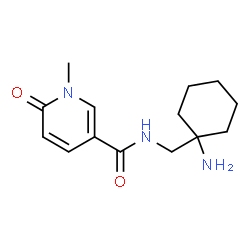 ChemSpider 2D Image | N-[(1-Aminocyclohexyl)methyl]-1-methyl-6-oxo-1,6-dihydro-3-pyridinecarboxamide | C14H21N3O2