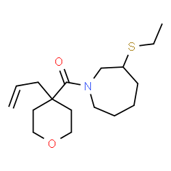 ChemSpider 2D Image | (4-Allyltetrahydro-2H-pyran-4-yl)[3-(ethylsulfanyl)-1-azepanyl]methanone | C17H29NO2S