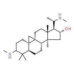 ChemSpider 2D Image | (5alpha,9beta,16alpha,20S)-4,4,14-Trimethyl-3,20-bis(methylamino)-9,19-cyclopregnan-16-ol | C26H46N2O