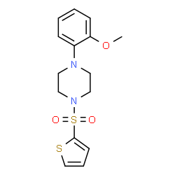 ChemSpider 2D Image | 1-(2-Methoxyphenyl)-4-(2-thienylsulfonyl)piperazine | C15H18N2O3S2