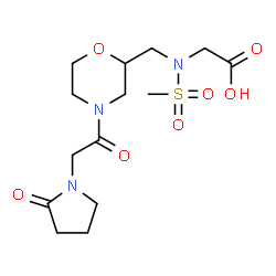 ChemSpider 2D Image | N-(Methylsulfonyl)-N-({4-[(2-oxo-1-pyrrolidinyl)acetyl]-2-morpholinyl}methyl)glycine | C14H23N3O7S