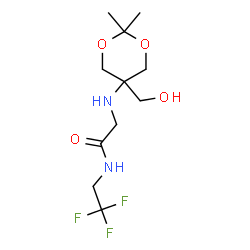 ChemSpider 2D Image | N~2~-[5-(Hydroxymethyl)-2,2-dimethyl-1,3-dioxan-5-yl]-N-(2,2,2-trifluoroethyl)glycinamide | C11H19F3N2O4