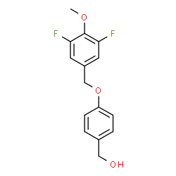 ChemSpider 2D Image | {4-[(3,5-Difluoro-4-methoxybenzyl)oxy]phenyl}methanol | C15H14F2O3