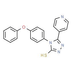 ChemSpider 2D Image | 4H-1,2,4-triazole-3-thiol, 4-(4-phenoxyphenyl)-5-(4-pyridinyl)- | C19H14N4OS