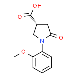 ChemSpider 2D Image | (3R)-1-(2-Methoxyphenyl)-5-oxo-3-pyrrolidinecarboxylic acid | C12H13NO4