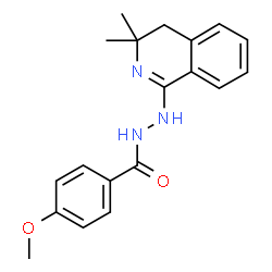 ChemSpider 2D Image | N'-(3,3-Dimethyl-3,4-dihydro-1-isoquinolinyl)-4-methoxybenzohydrazide | C19H21N3O2