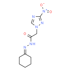 ChemSpider 2D Image | N'-Cyclohexylidene-2-(3-nitro-1H-1,2,4-triazol-1-yl)acetohydrazide | C10H14N6O3