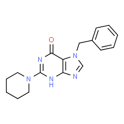 ChemSpider 2D Image | 7-Benzyl-2-(1-piperidinyl)-3,7-dihydro-6H-purin-6-one | C17H19N5O