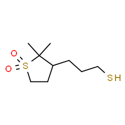 ChemSpider 2D Image | 3-(2,2-Dimethyl-1,1-dioxidotetrahydro-3-thiophenyl)-1-propanethiol | C9H18O2S2