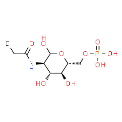 ChemSpider 2D Image | 2-Deoxy-2-[(2-~2~H_1_)ethanoylamino]-6-O-phosphono-D-glucopyranose | C8H15DNO9P