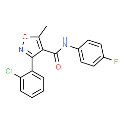 ChemSpider 2D Image | 3-(2-Chlorophenyl)-N-(4-fluorophenyl)-5-methyl-1,2-oxazole-4-carboxamide | C17H12ClFN2O2