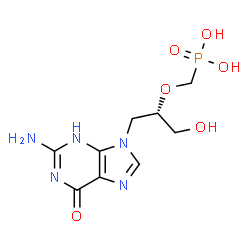 ChemSpider 2D Image | ({[(2S)-1-(2-amino-6-hydroxy-9H-purin-9-yl)-3-hydroxypropan-2-yl]oxy}methyl)phosphonic acid | C9H14N5O6P