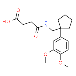 ChemSpider 2D Image | 4-({[1-(3,4-Dimethoxyphenyl)cyclopentyl]methyl}amino)-4-oxobutanoic acid | C18H25NO5