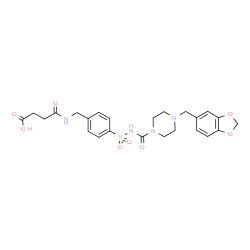 ChemSpider 2D Image | 4-{[4-({[4-(1,3-Benzodioxol-5-ylmethyl)-1-piperazinyl]carbonyl}sulfamoyl)benzyl]amino}-4-oxobutanoic acid | C24H28N4O8S