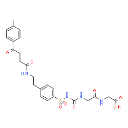 ChemSpider 2D Image | N-({[4-(2-{[4-(4-Methylphenyl)-4-oxobutanoyl]amino}ethyl)phenyl]sulfonyl}carbamoyl)glycylglycine | C24H28N4O8S