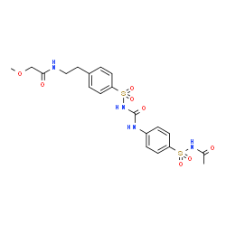 ChemSpider 2D Image | N-{2-[4-({[4-(Acetylsulfamoyl)phenyl]carbamoyl}sulfamoyl)phenyl]ethyl}-2-methoxyacetamide | C20H24N4O8S2