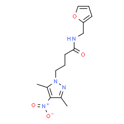 ChemSpider 2D Image | 4-(3,5-Dimethyl-4-nitro-1H-pyrazol-1-yl)-N-(2-furylmethyl)butanamide | C14H18N4O4