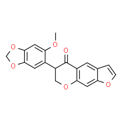 ChemSpider 2D Image | 6-(6-Methoxy-1,3-benzodioxol-5-yl)-6,7-dihydro-5H-furo[3,2-g]chromen-5-one | C19H14O6