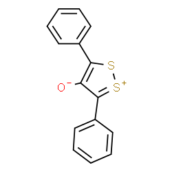 ChemSpider 2D Image | 3,5-Diphenyl-1,2-dithiol-1-ium-4-olate | C15H10OS2