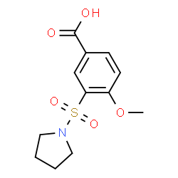 ChemSpider 2D Image | 4-Methoxy-3-(1-pyrrolidinylsulfonyl)benzoic acid | C12H15NO5S