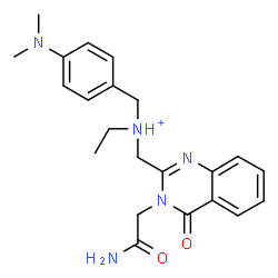 ChemSpider 2D Image | N-{[3-(2-Amino-2-oxoethyl)-4-oxo-3,4-dihydro-2-quinazolinyl]methyl}-N-[4-(dimethylamino)benzyl]ethanaminium | C22H28N5O2