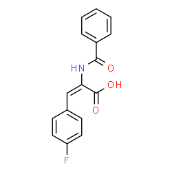 ChemSpider 2D Image | (2E)-2-(Benzoylamino)-3-(4-fluorophenyl)acrylic acid | C16H12FNO3